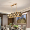 Clear Crystal Round chandelier - Greer Lane for dining room view 1