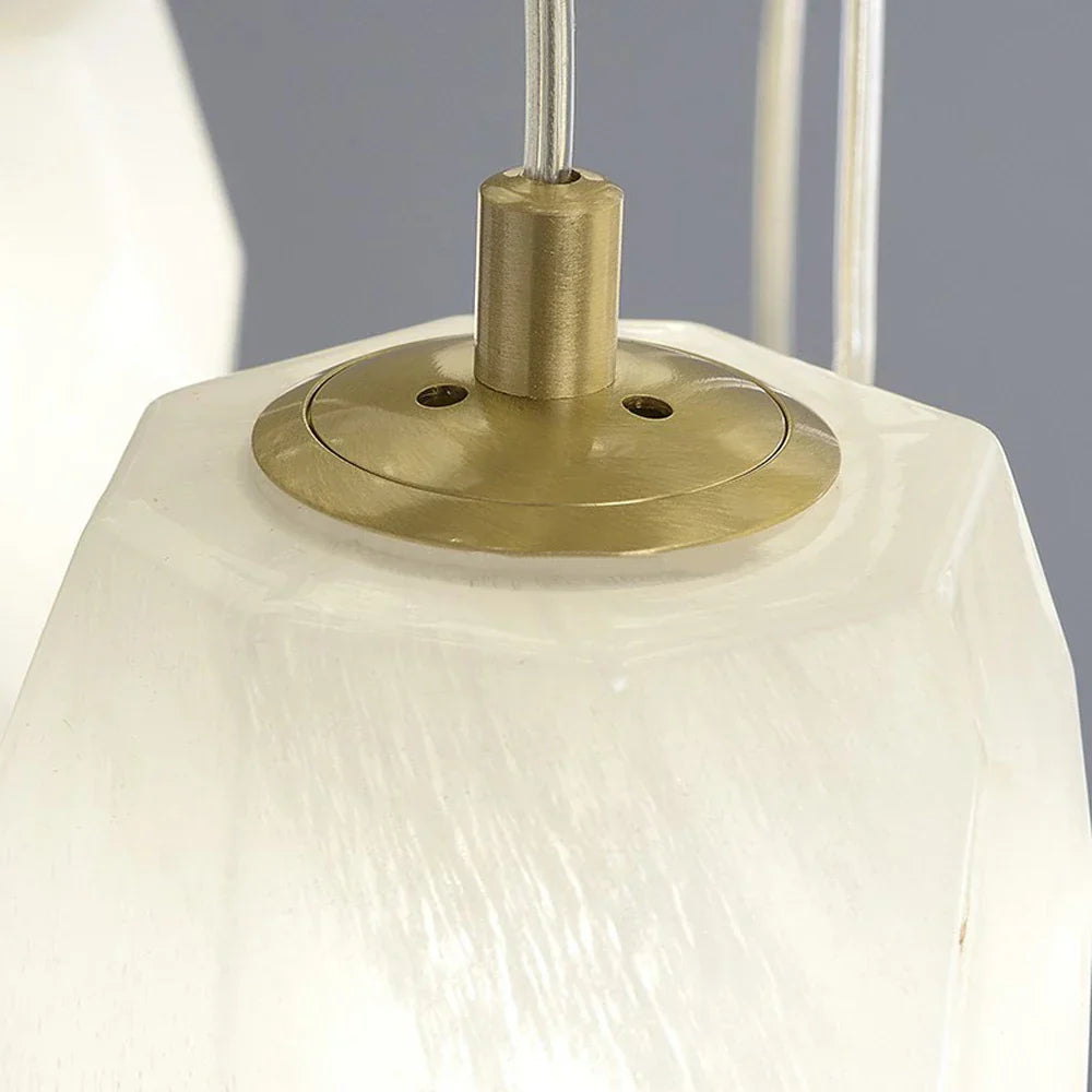 Brass Glass Linear chandelier - Galen Bay for dining room view 5