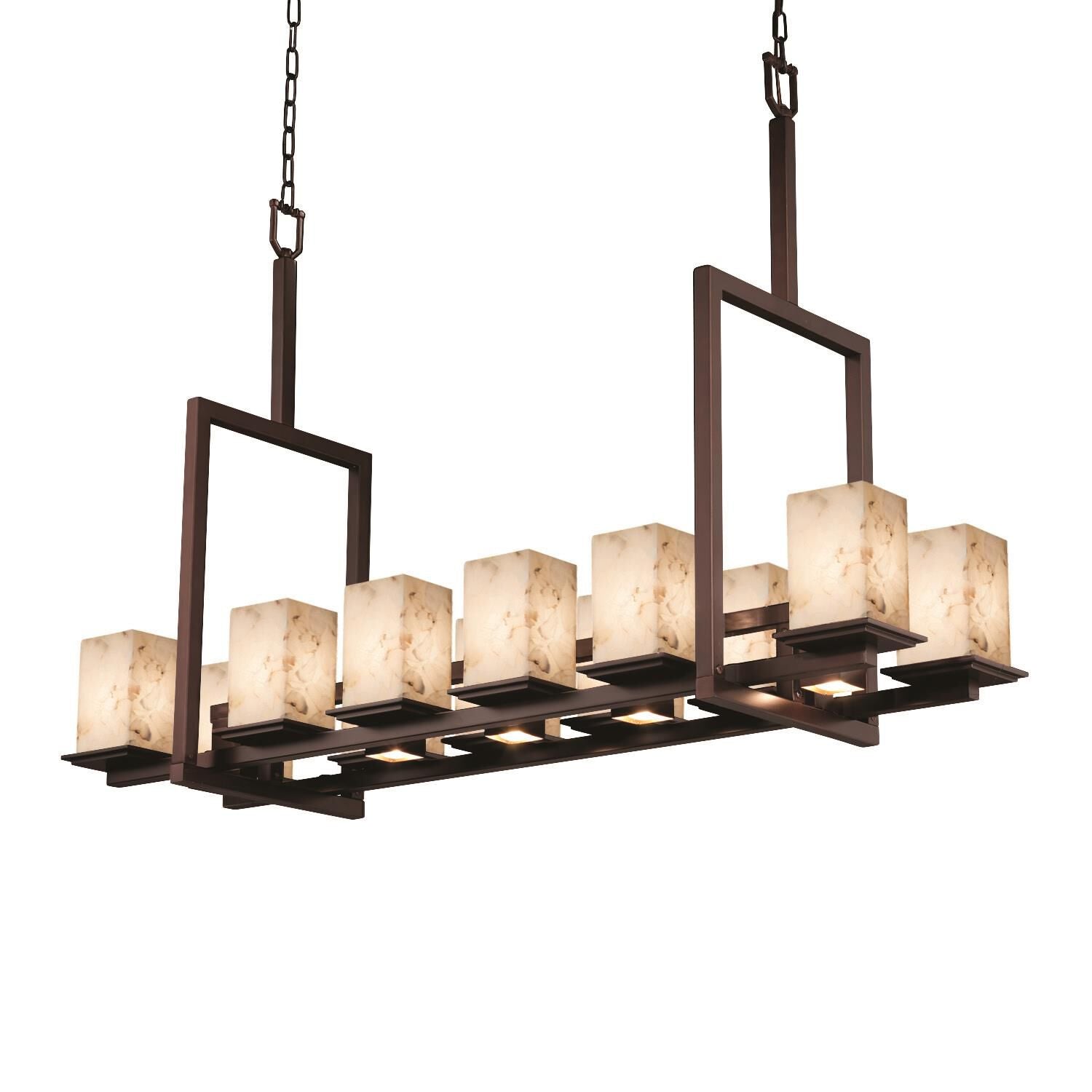 Alabaster Candle chandelier - Siena Crest for dining room view 1