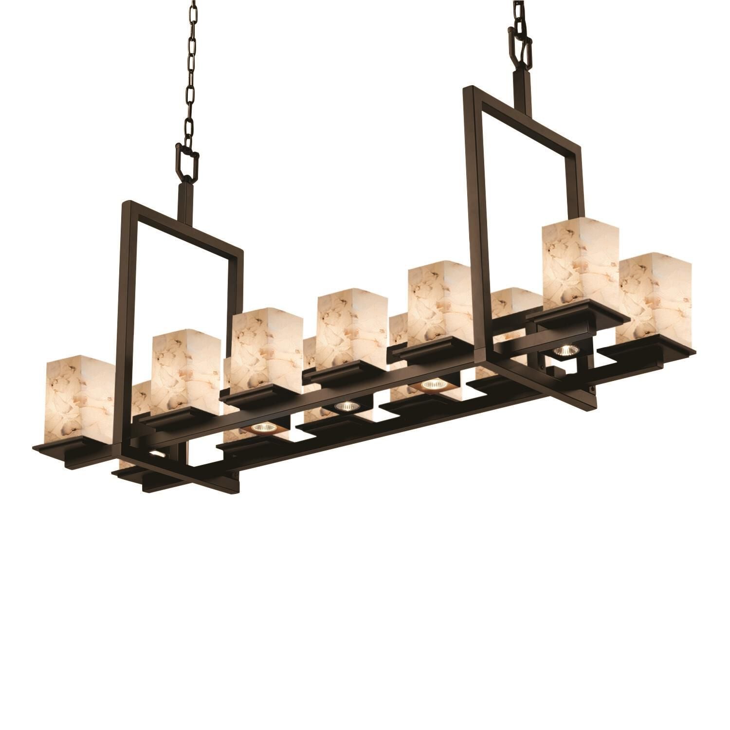 Alabaster Candle chandelier - Aster Crest for dining room view 1