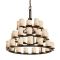 Alabaster chandelier - Thalia Crest for dining room view 1