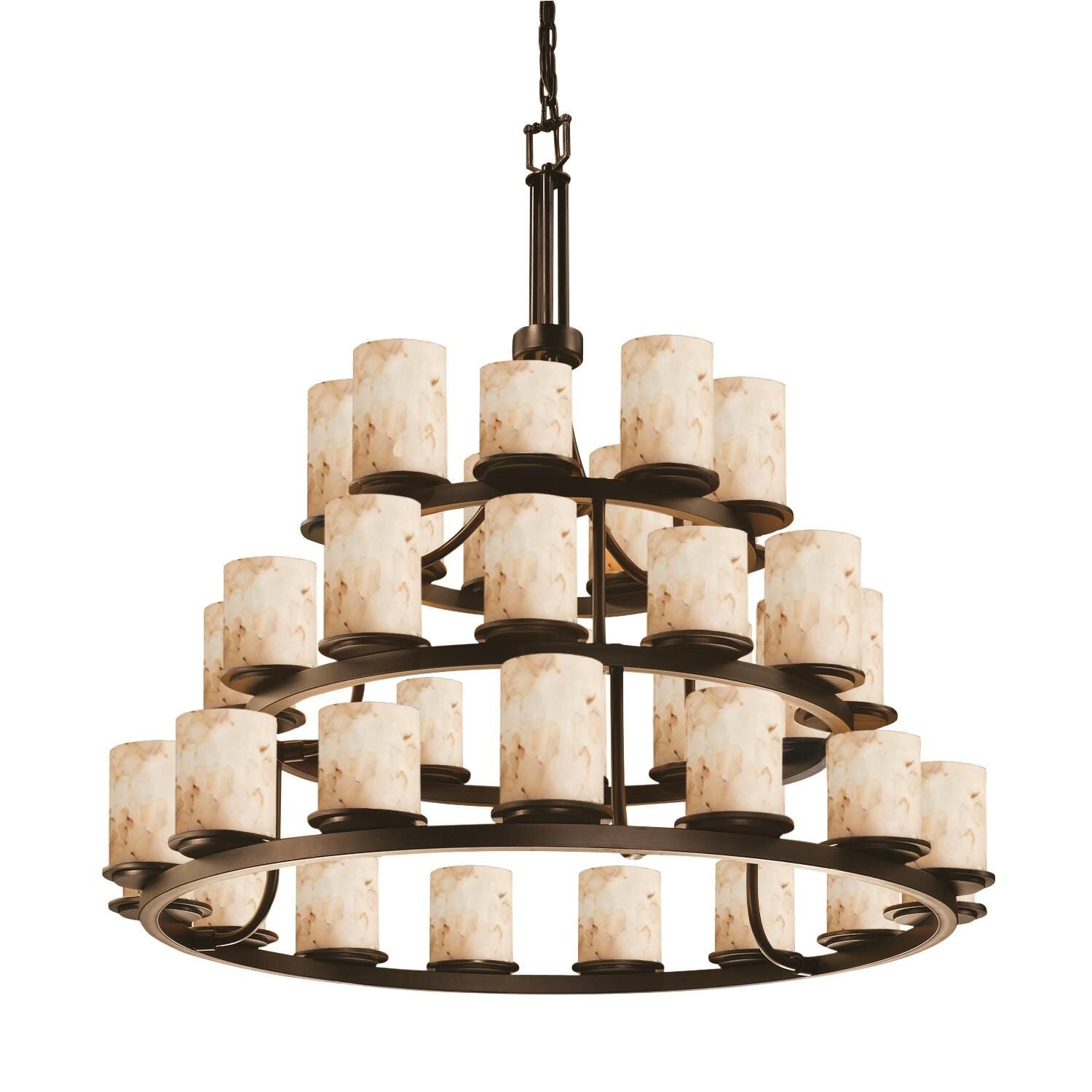 Alabaster chandelier - Thalia Crest for dining room view 1