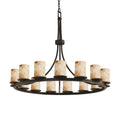 Alabaster chandelier - Marlow Crest for dining room view 1