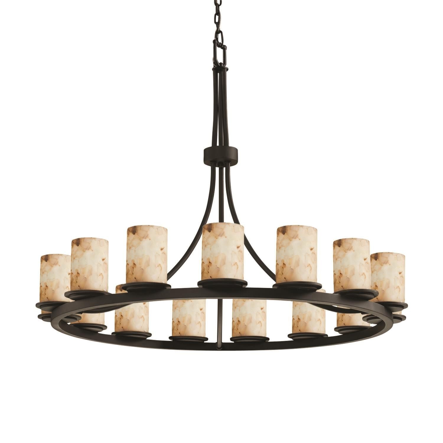 Alabaster chandelier - Marlow Crest for dining room view 1