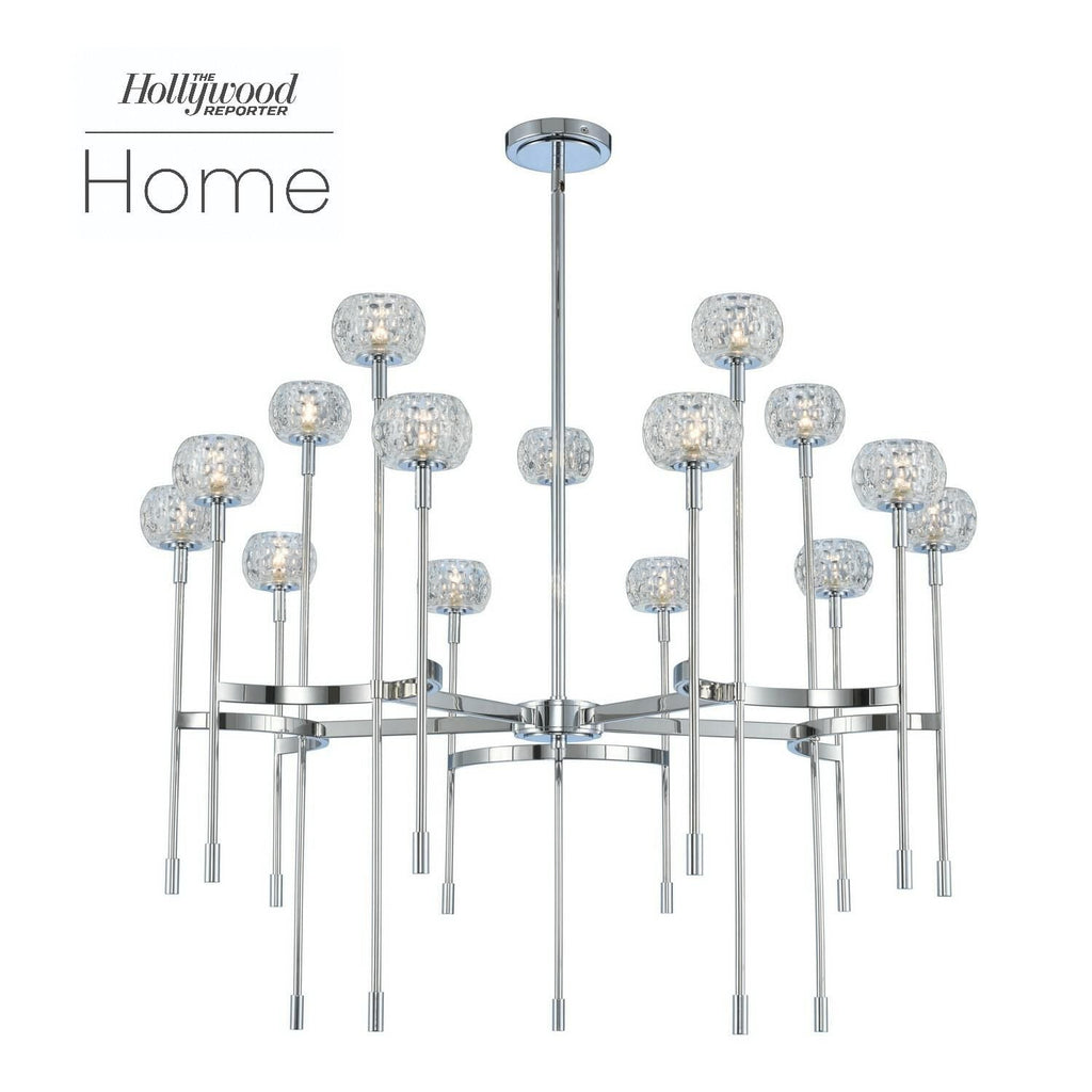 15-Light 38 in. LED Chandelier - Gemma Crest for dining room view 1