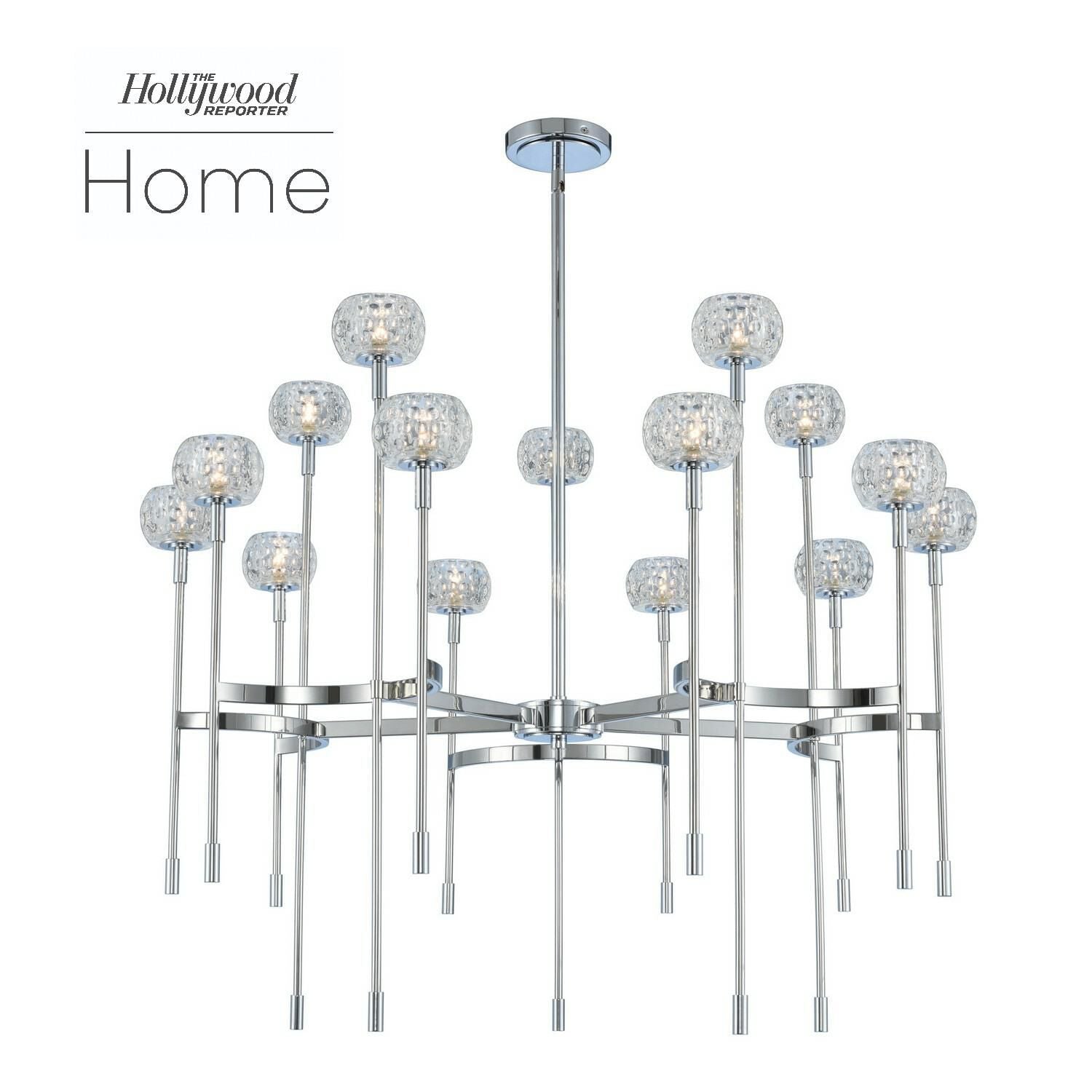 15-Light 38 in. LED Chandelier - Gemma Crest for dining room view 1