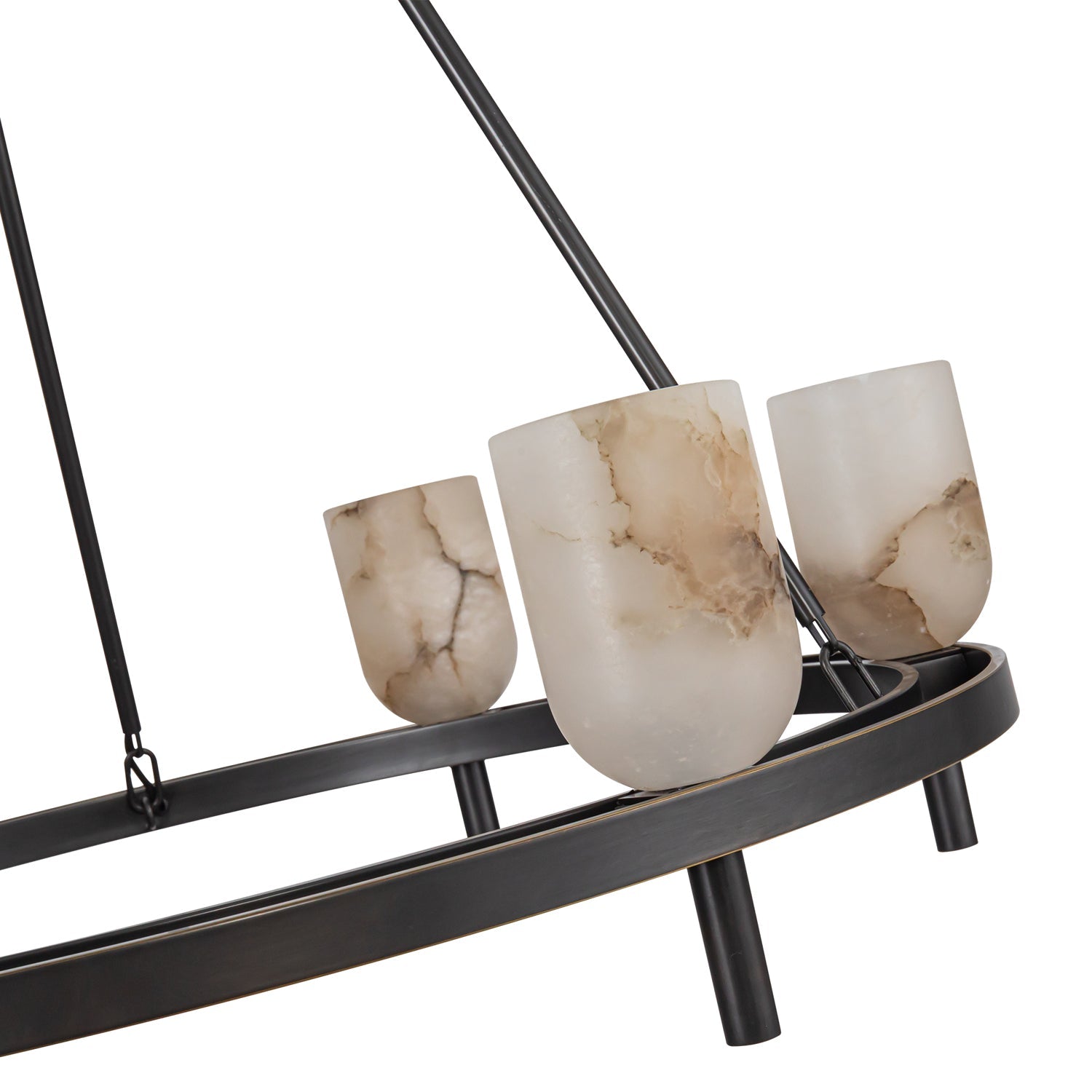Bronze Alabaster chandelier - Opal Court for dining room view 4