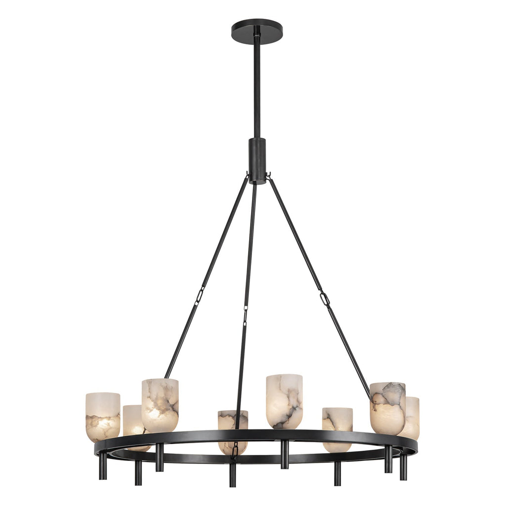 Bronze Alabaster chandelier - Oriel Court for dining room view 2