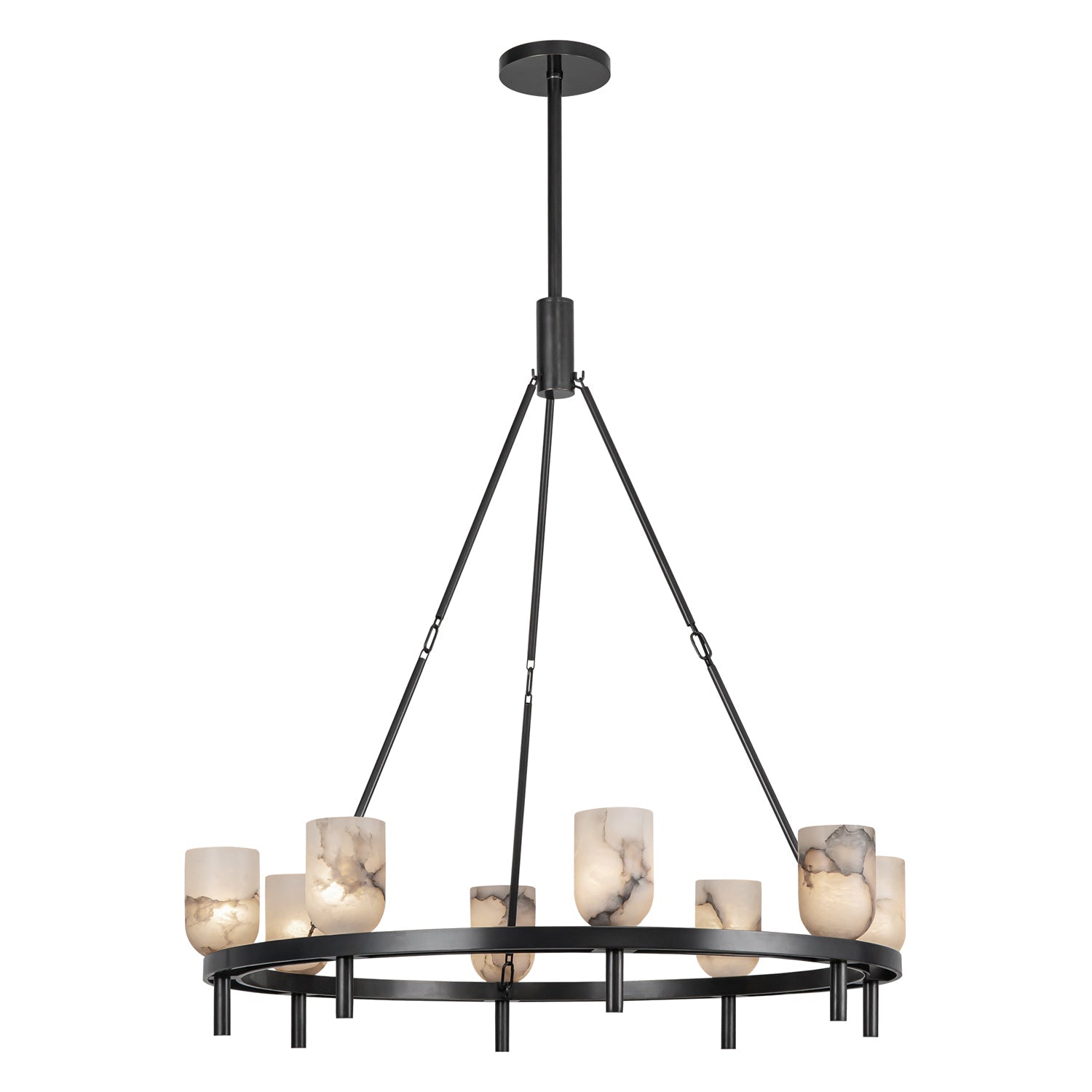 Bronze Alabaster chandelier - Oriel Court for dining room view 2