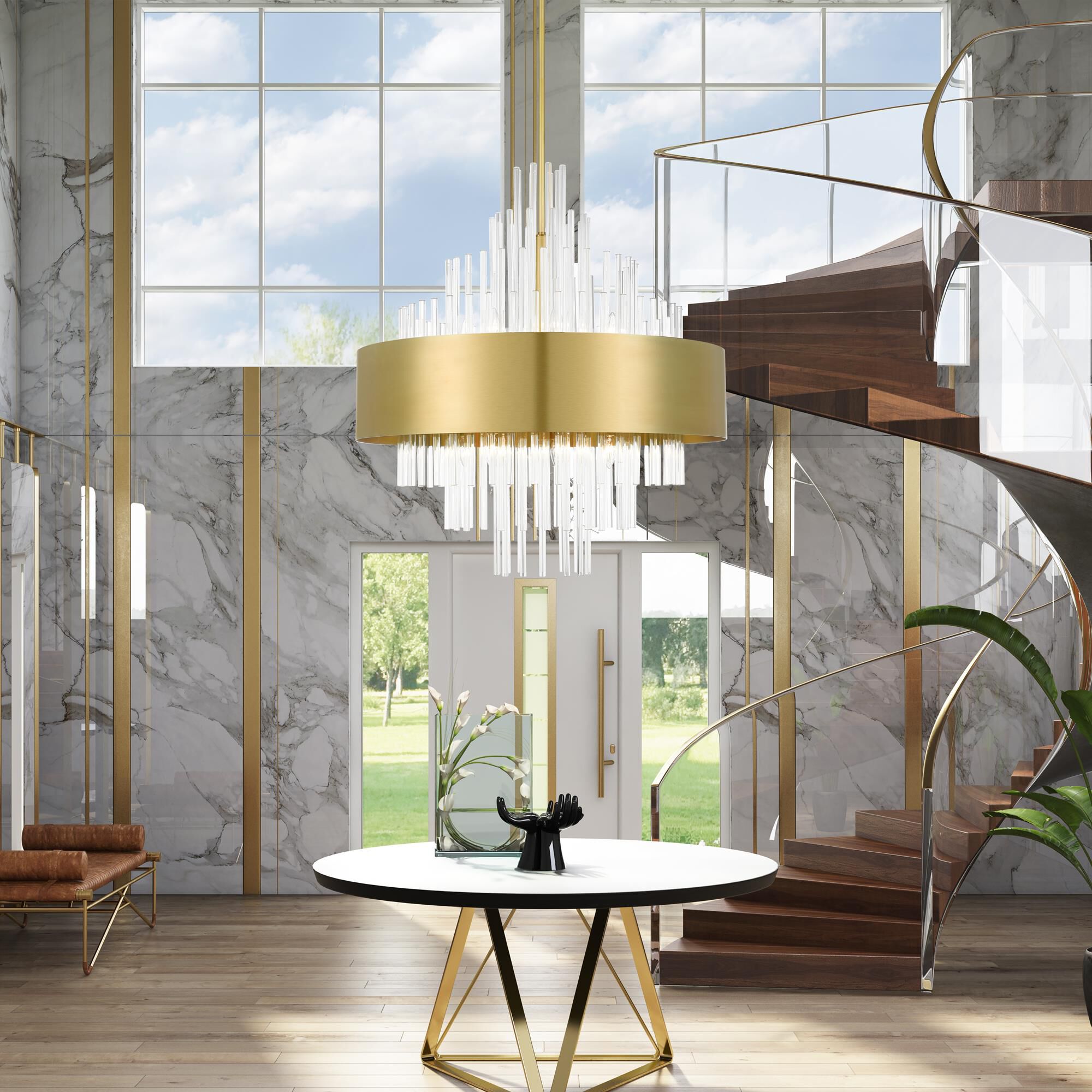 Candle chandelier - Noor Arc for dining room view 23