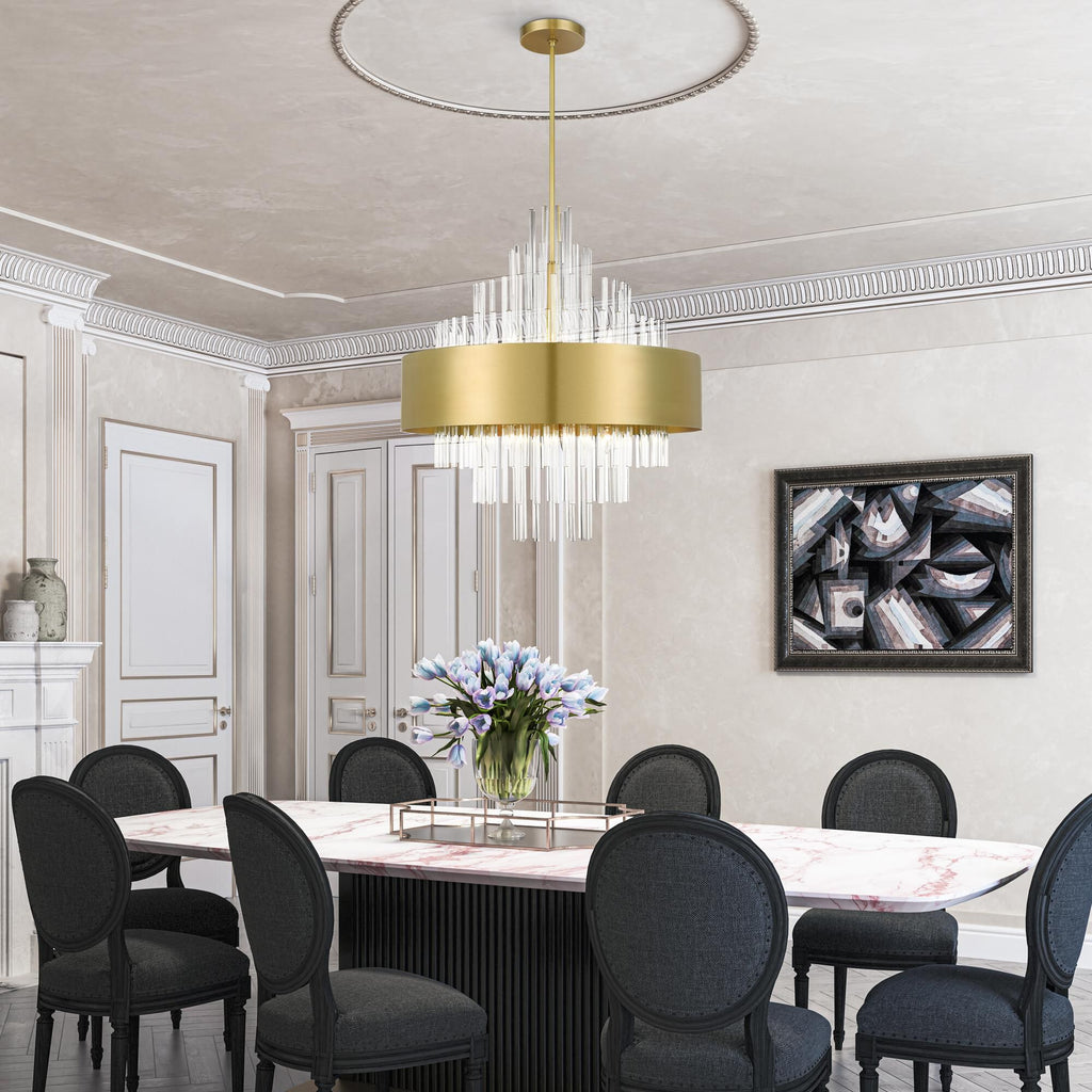 Candle chandelier - Noor Arc for dining room view 27