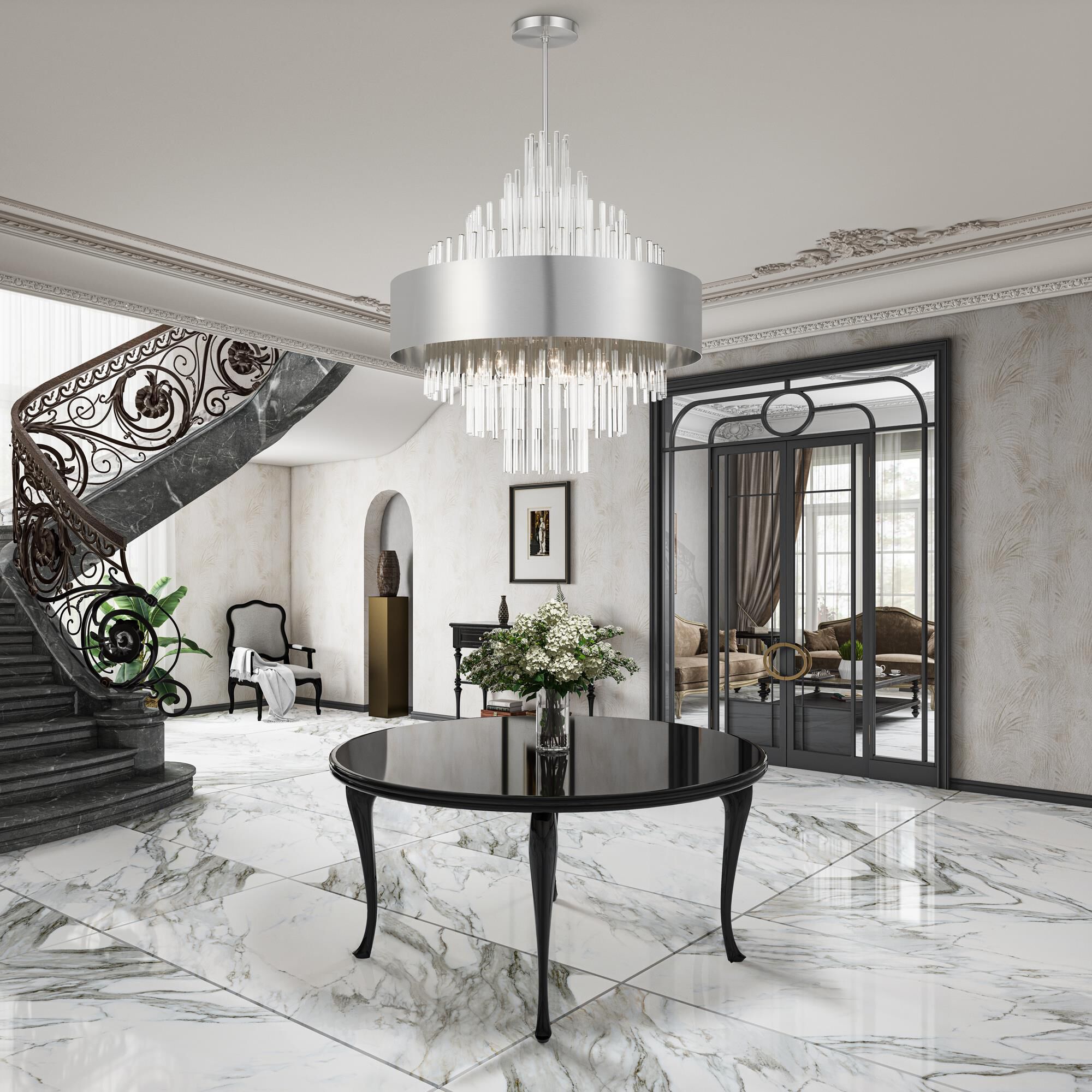 Candle chandelier - Noor Arc for dining room view 9