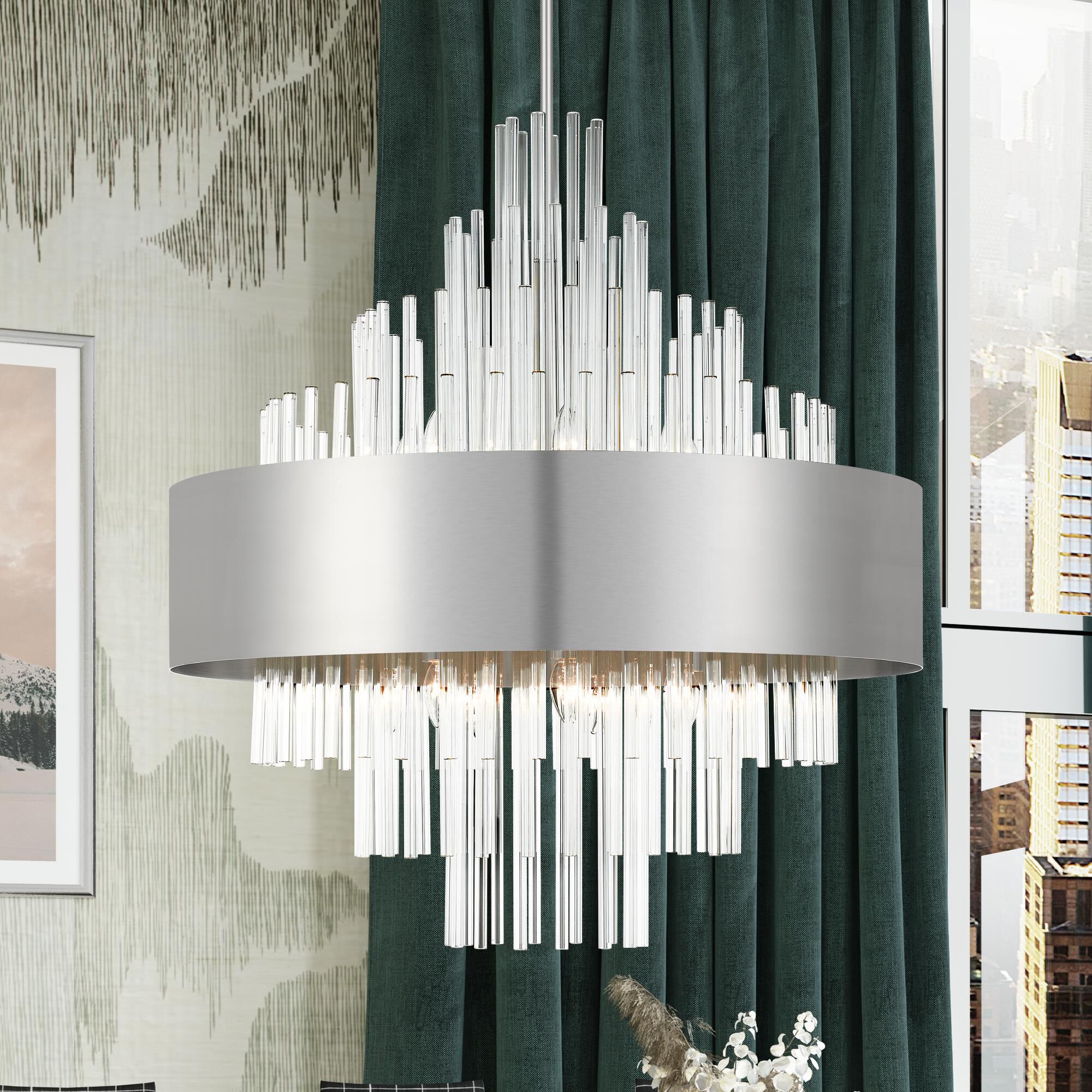 Candle chandelier - Noor Arc for dining room view 12