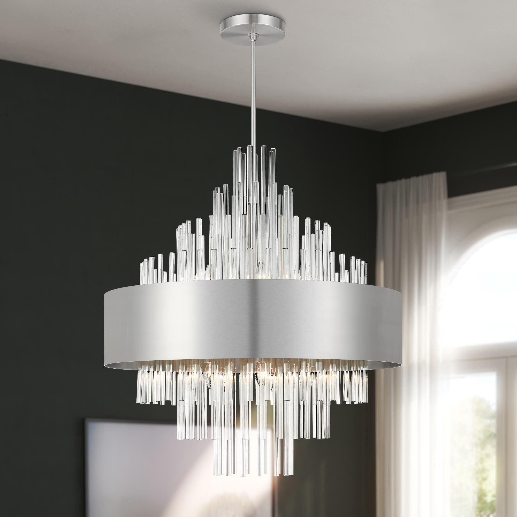 Candle chandelier - Noor Arc for dining room view 14