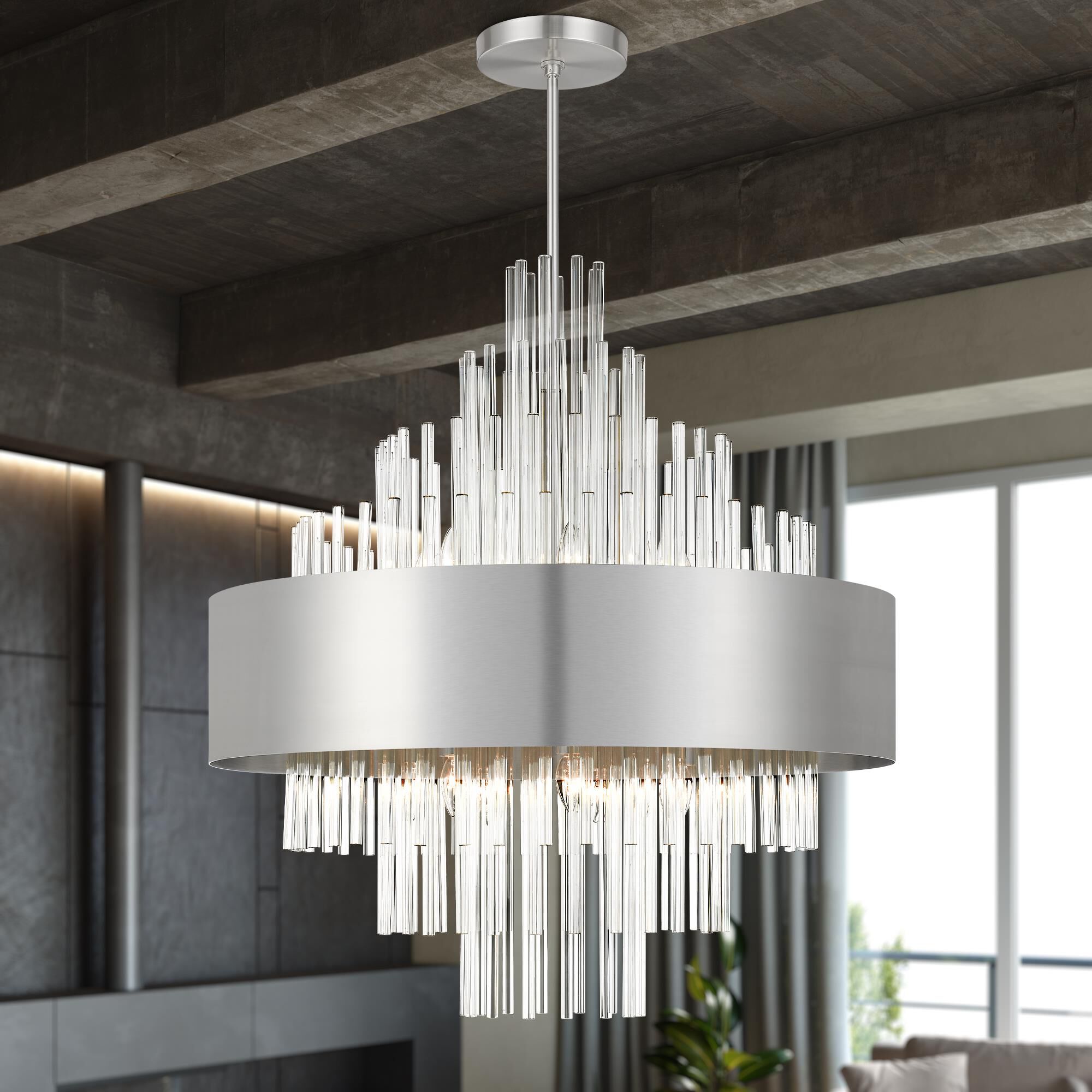 Candle chandelier - Noor Arc for dining room view 16