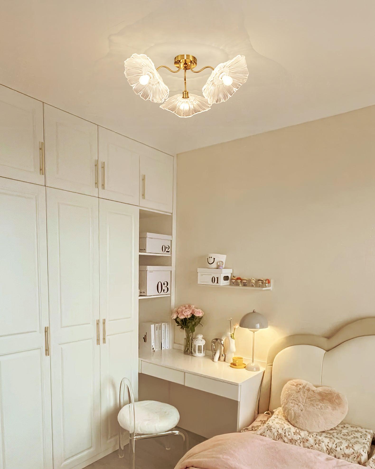Lotus Leaf Glass Ceiling Lamp