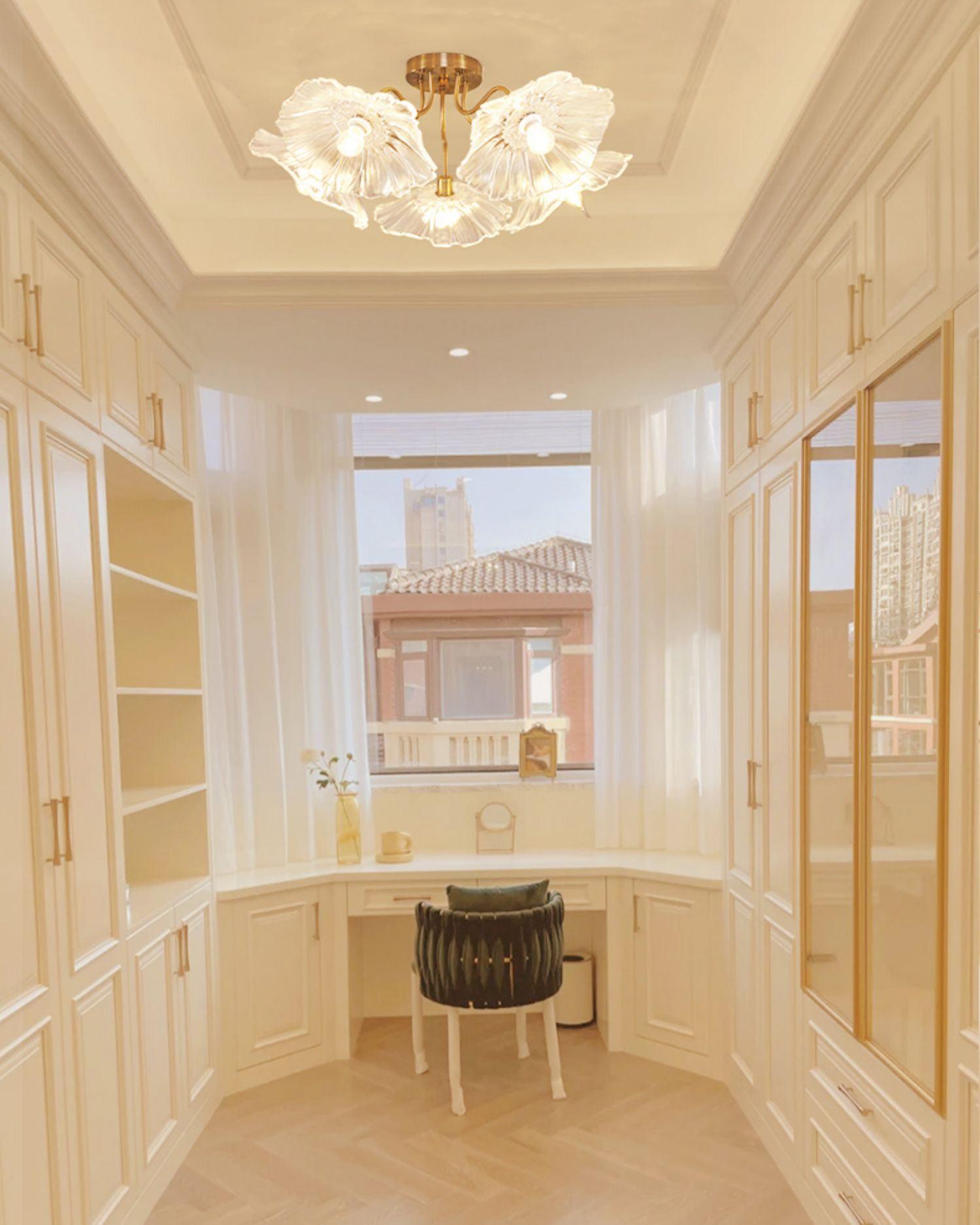 Lotus Leaf Glass Ceiling Lamp
