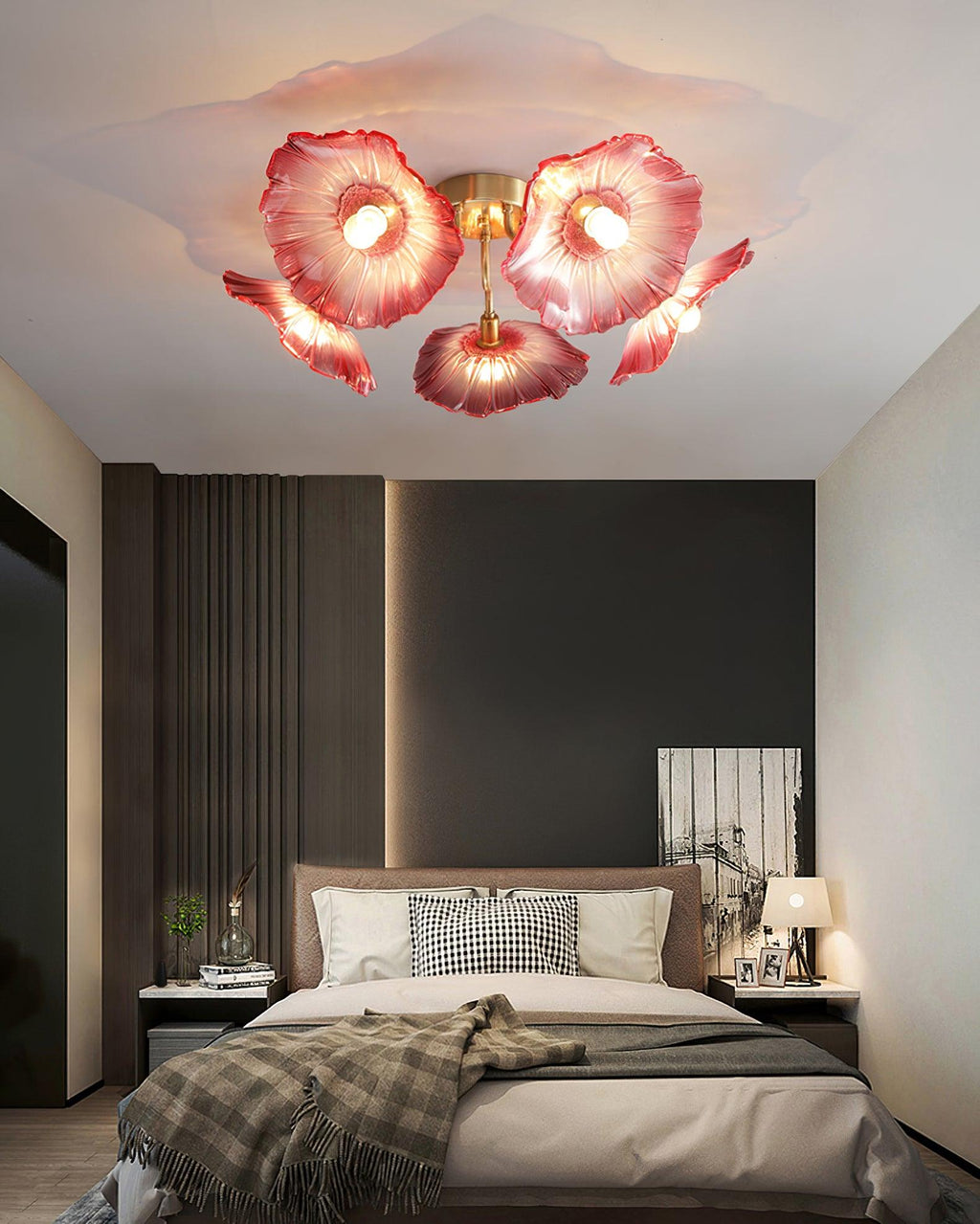 Lotus Leaf Glass Ceiling Lamp