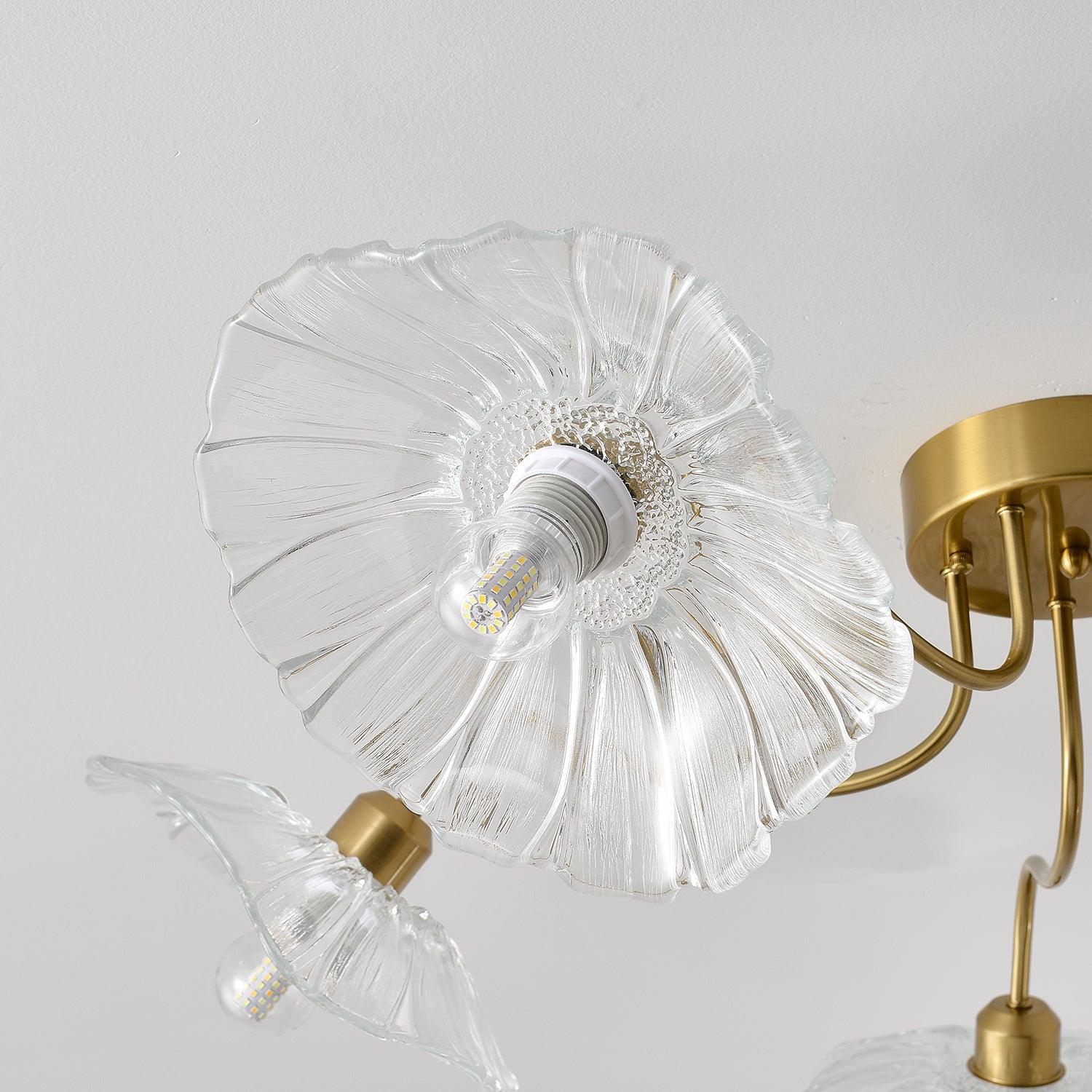 Lotus Leaf Glass Ceiling Lamp