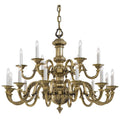 Brass Brass Candle chandelier - Pavia Arc for dining room view 1