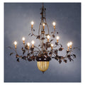 Wood Candle chandelier - Onda Ridge for dining room view 1
