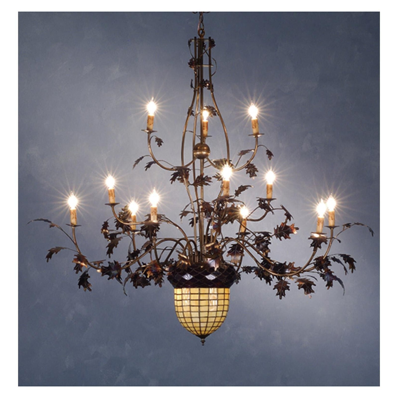 Wood Candle chandelier - Onda Ridge for dining room view 1