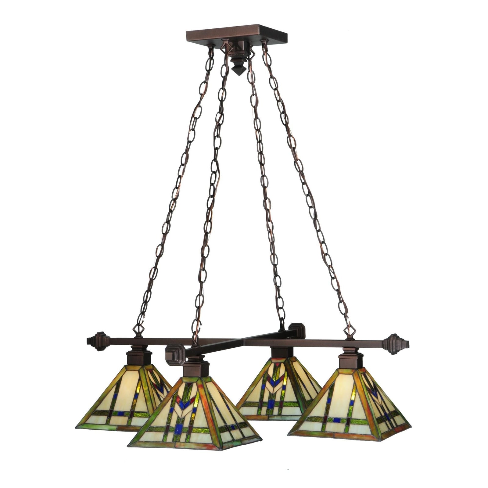 4-Light 51 in. Chandelier - Zinnia Crest for dining room view 1