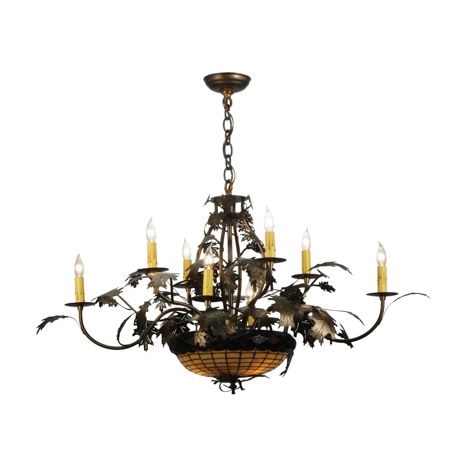 Wood Candle chandelier - Jessa Crest for dining room view 1
