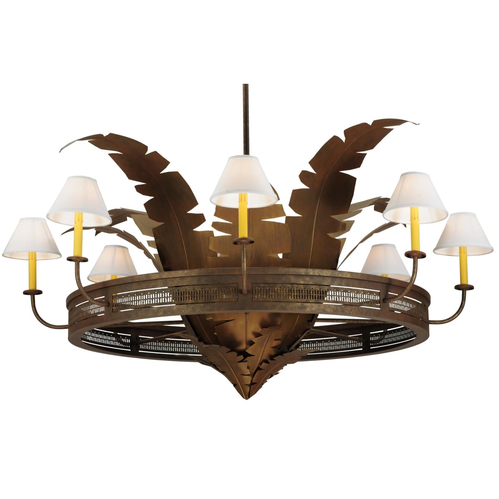 Rattan Candle chandelier - Winslow Luxe for dining room view 1