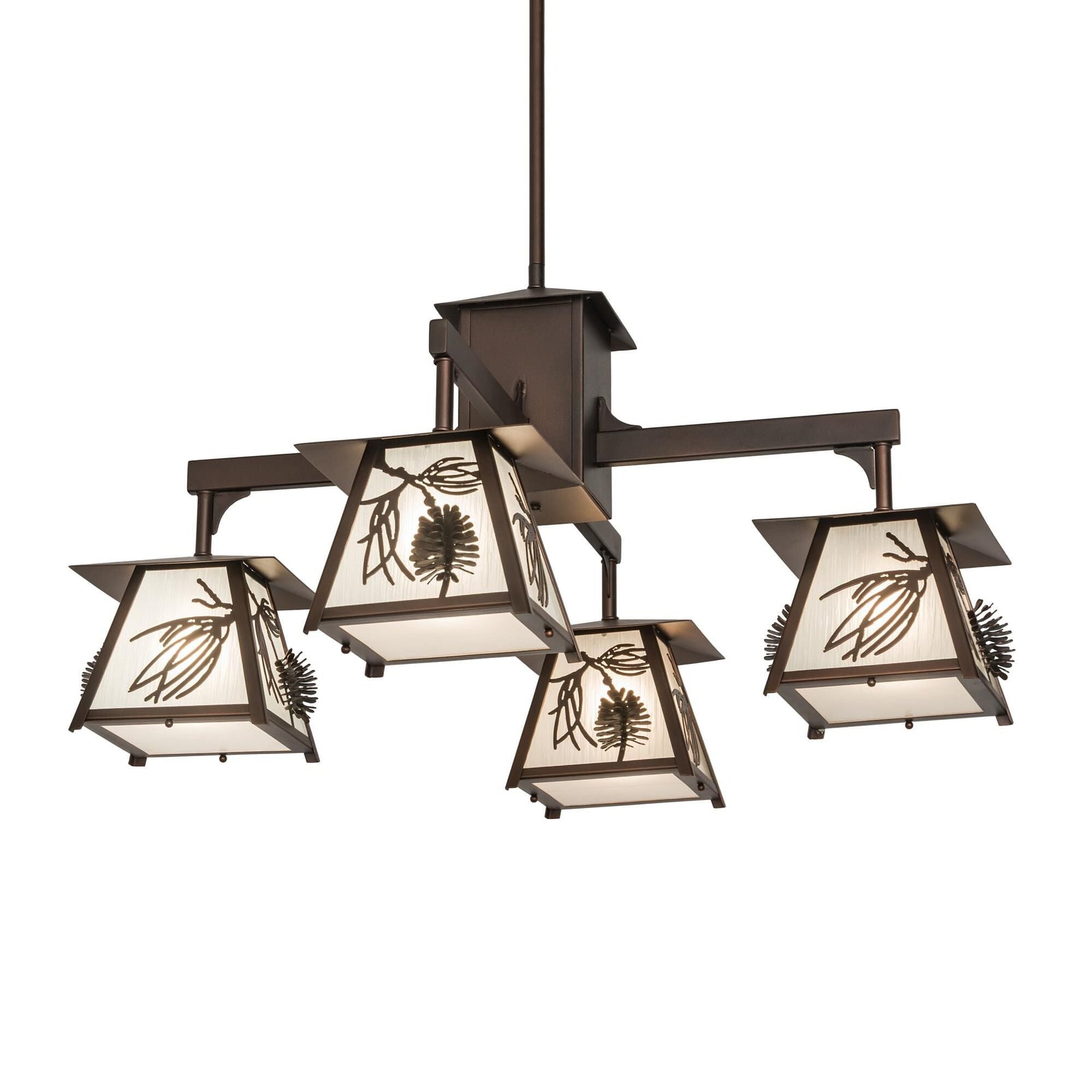 4-Light 40 in. Chandelier - Rhea Loom for dining room view 1
