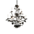 Wood Candle chandelier - Hollis Bloom for dining room view 1