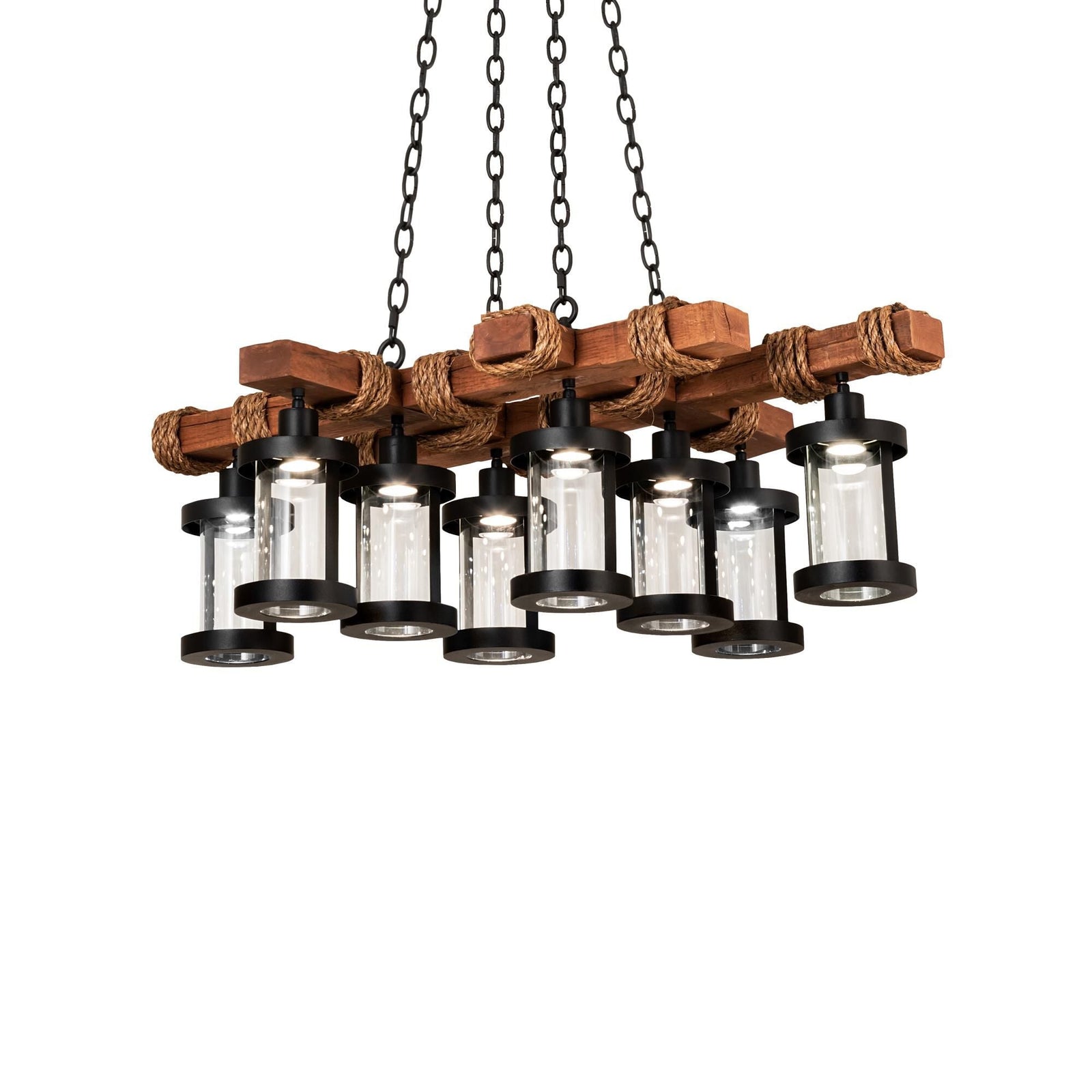 Wood chandelier - Rumi Luxe for dining room view 1