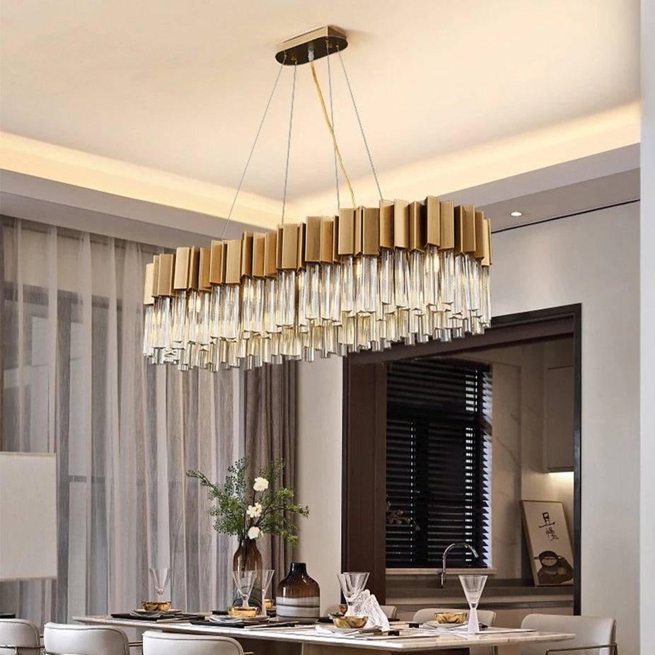 Clear Crystal chandelier - Viola Court for dining room view 2