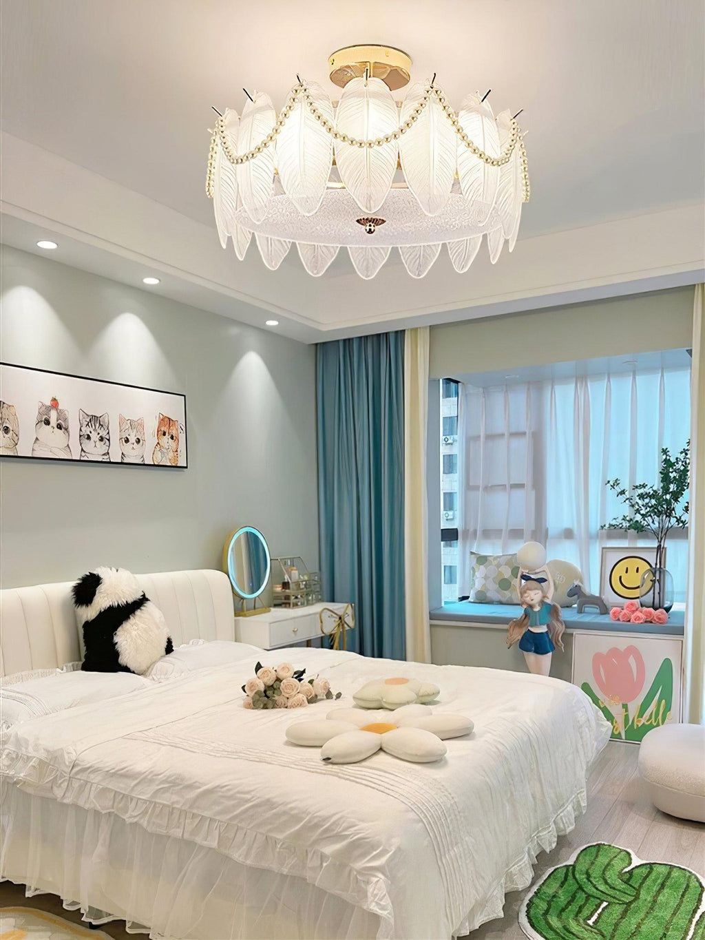 Retro Feather Ceiling Lamp