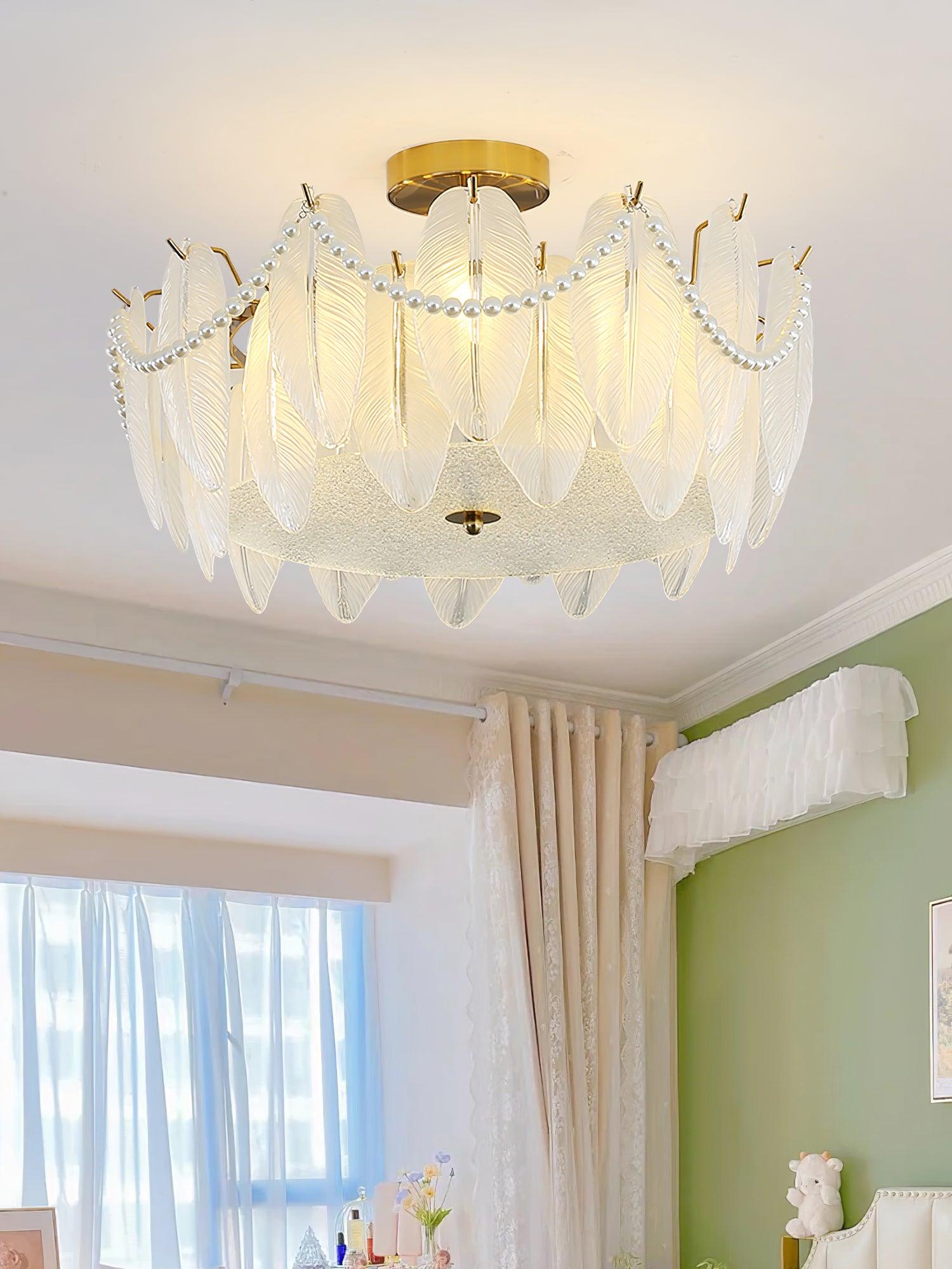 Retro Feather Ceiling Lamp
