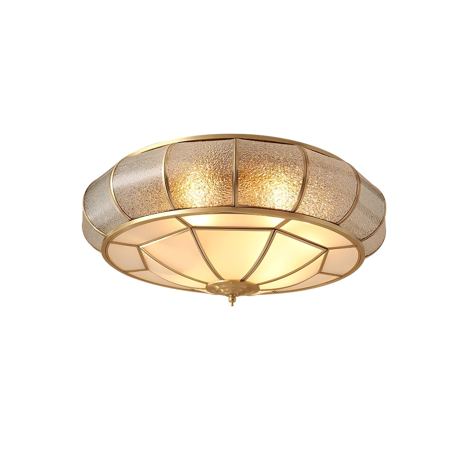 Round Textured Glass Ceiling Light