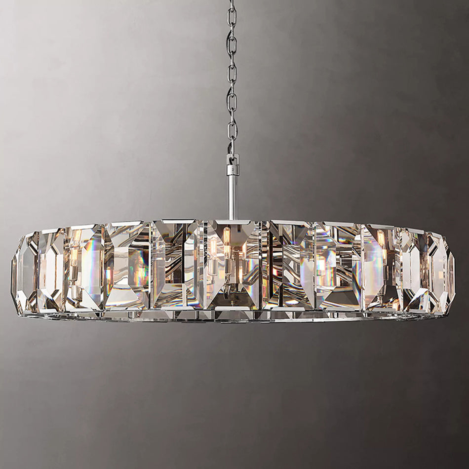 Black Crystal Round chandelier - Dahlia Lane for dining room view 9