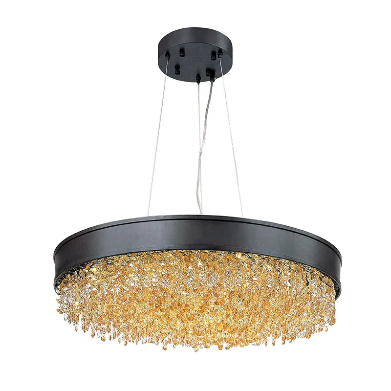 Black Crystal chandelier - Winslow Lane for dining room view 6