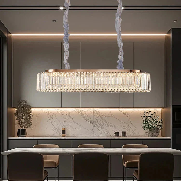 White Crystal chandelier - Siena Bay for dining room view 2