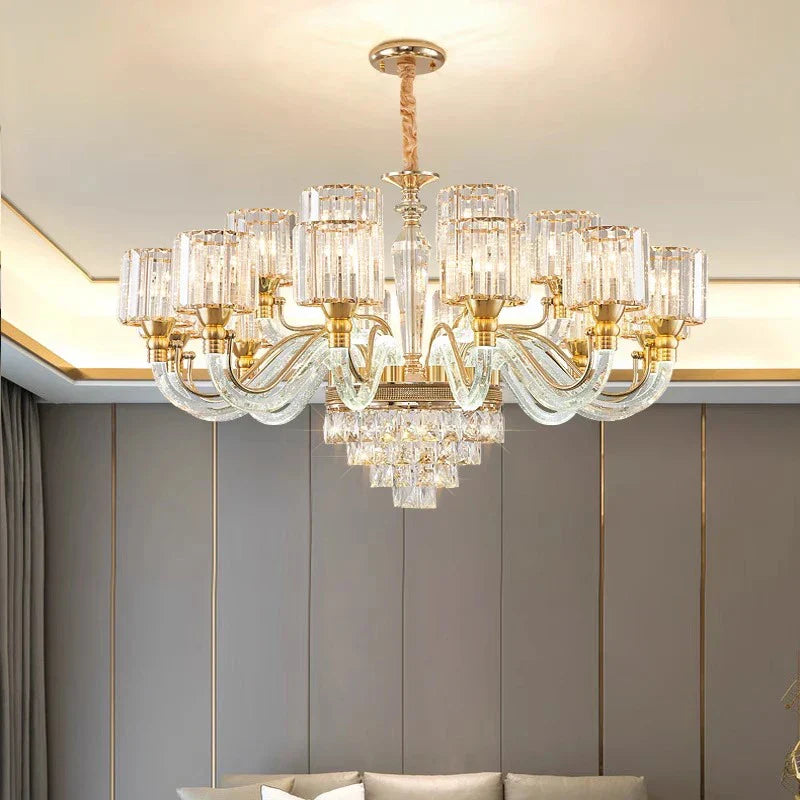 White Crystal chandelier - Winslow House for dining room view 1