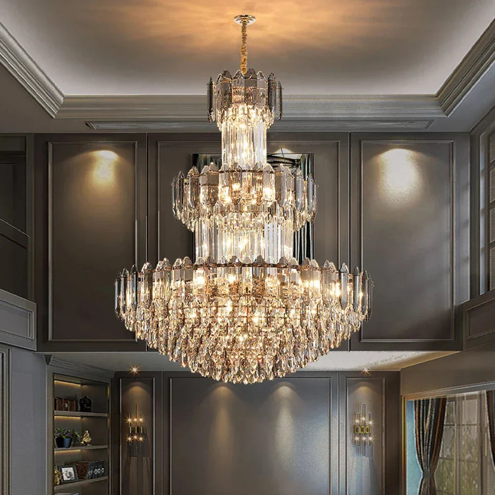 White Crystal chandelier - Piper House for dining room view 4