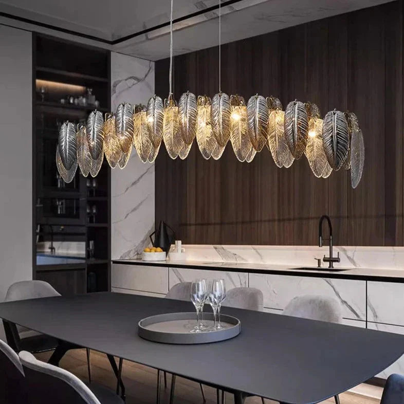 Clear Glass chandelier - Ilona Court for dining room view 3