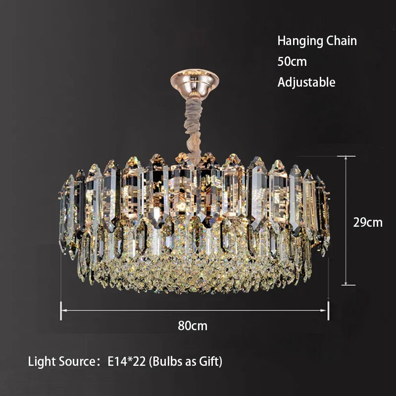White Crystal chandelier - Piper House for dining room view 11
