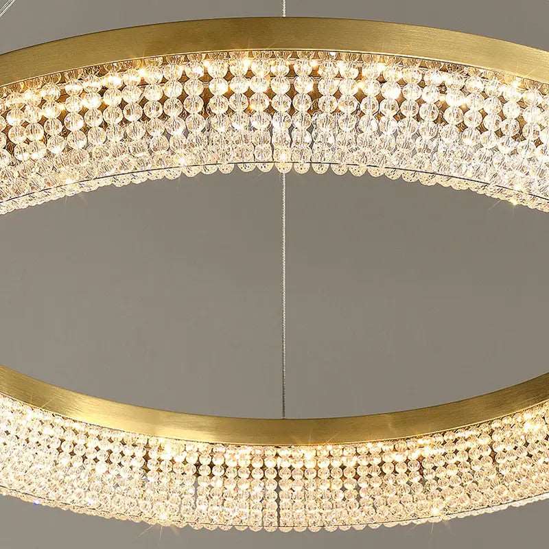 Gold Crystal Tiered chandelier - Quinn House for dining room view 3