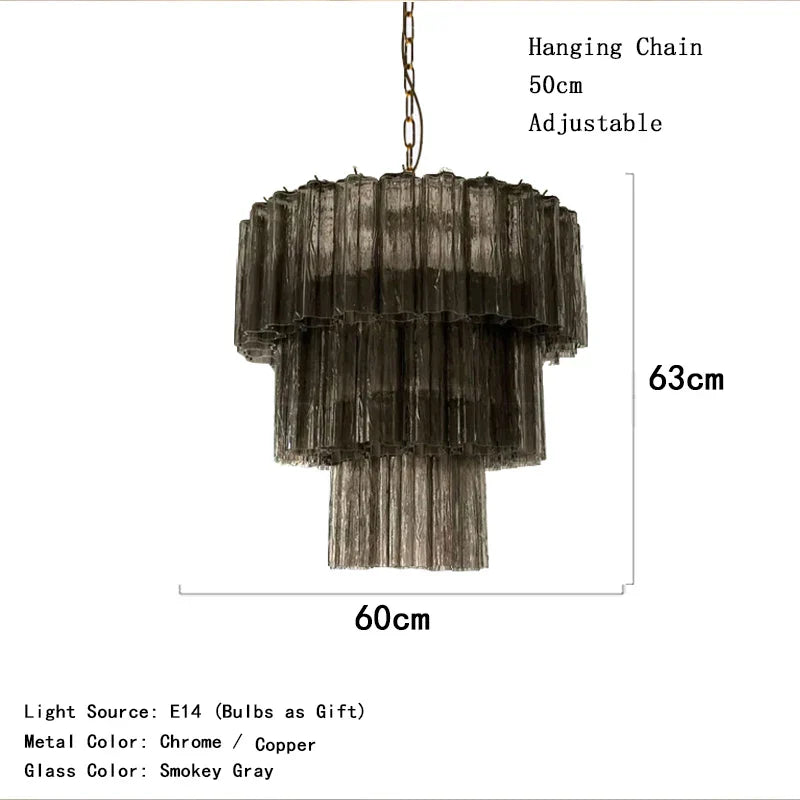 White Glass chandelier - Nysa Bay for dining room view 5