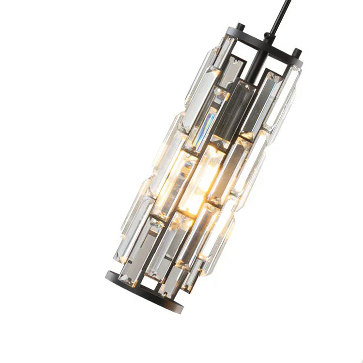 Black Crystal Linear chandelier - Lazuli Bay for dining room view 8