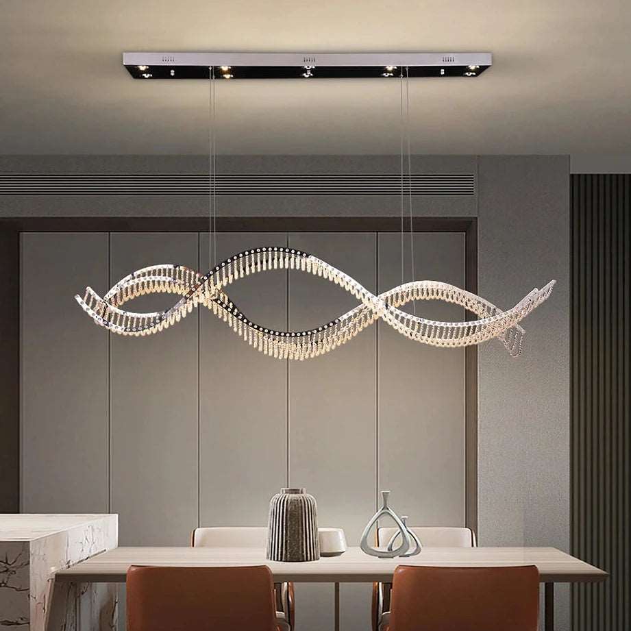 Clear Crystal chandelier - Mira Lane for dining room view 3