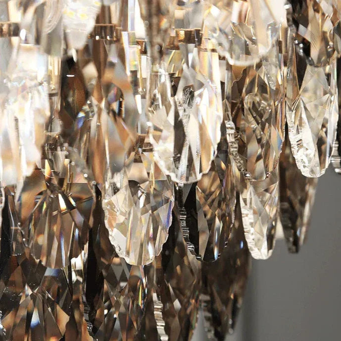 White Crystal Round chandelier - Opal House for dining room view 4
