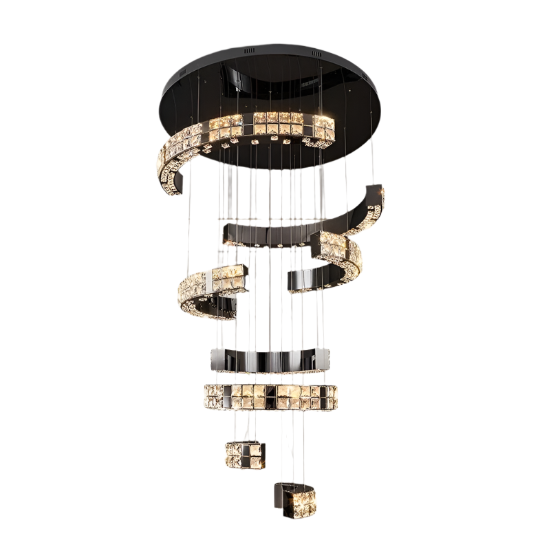 Black Crystal chandelier - Finch House for dining room view 6