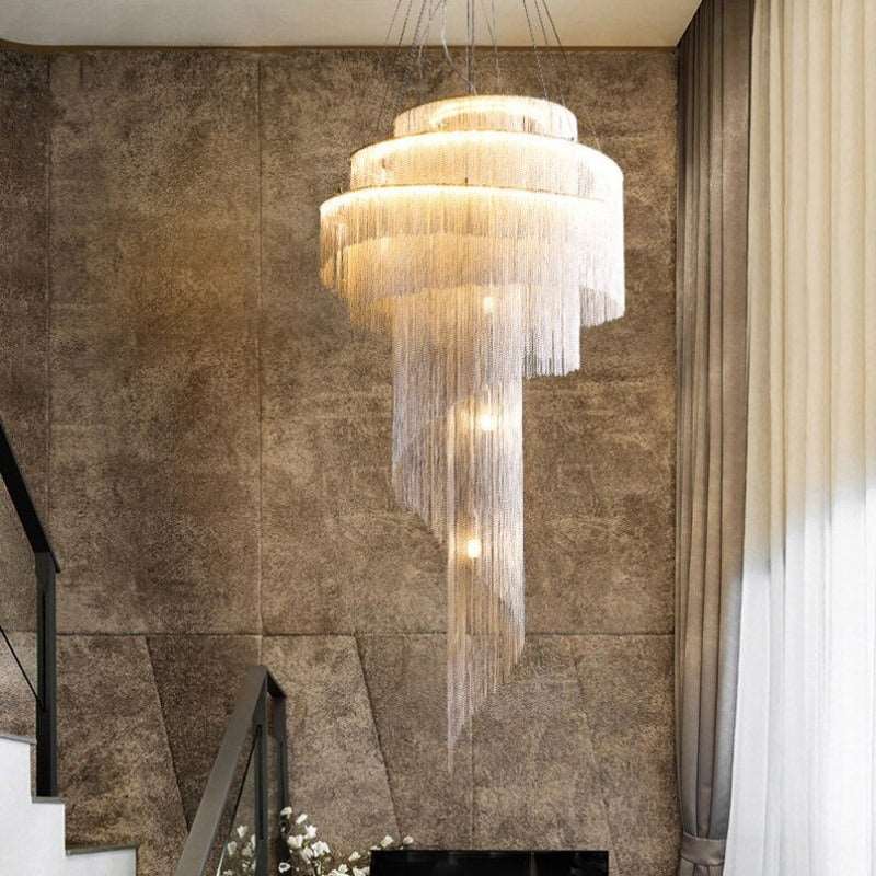 Silver Steel chandelier - Aster House for dining room view 3